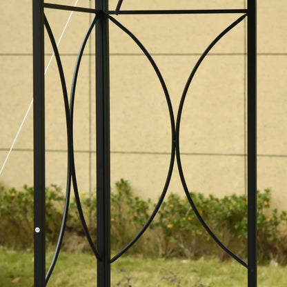 10' x 10' Patio Gazebo, Canopy Shelter with Double-Tier Roof, Dark Grey Gazebos at Gallery Canada