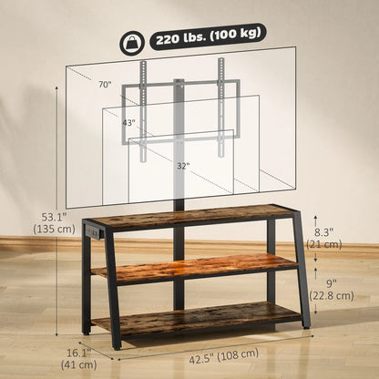 TV Stand with Mount, Power Outlet, LED Lights, for 32-70 Inch TVs TV Stands at Gallery Canada