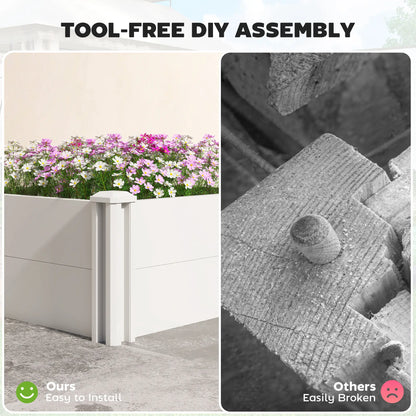 White Vinyl Raised Garden Bed Kit, 3 x 3 x 1ft Modular Elevated Box, White Raised Garden Beds at Gallery Canada