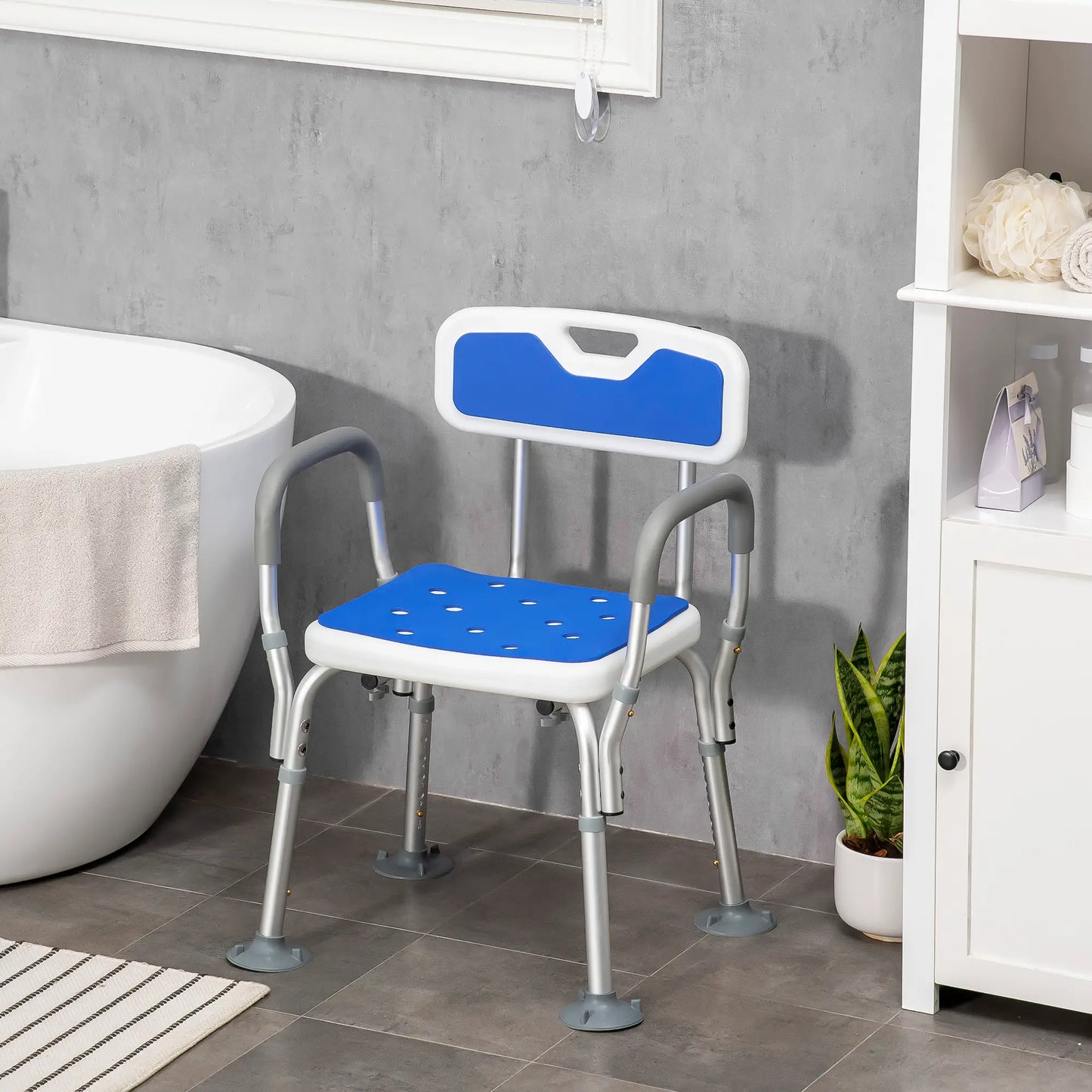 Adjustable Shower Chair with Arms, Back, Anti-Slip Seat, 299lbs Bath Chairs at Gallery Canada