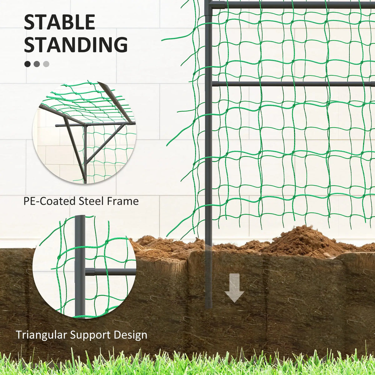 6.4FT Tall Metal Garden Arch Trellis, Plant Support With Climbing Net Plant Stands at Gallery Canada