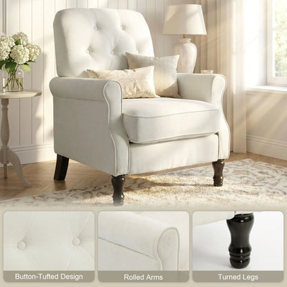 Accent Chair, Mid-Century Modern Armchair, Cream White Single Sofas at Gallery Canada