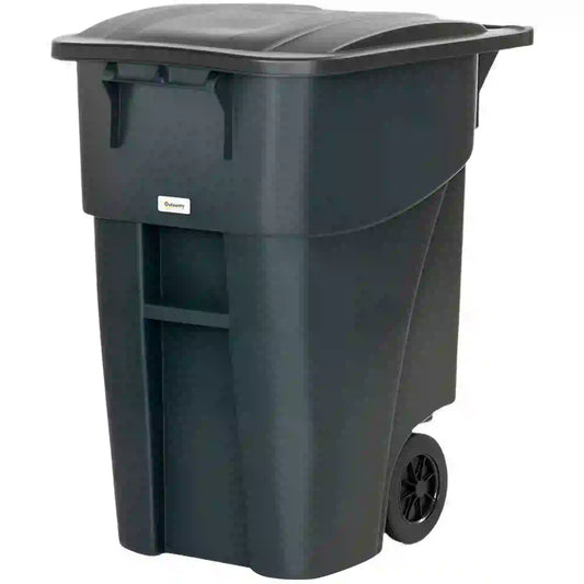 53 Gallon Outdoor Garbage Bin With Lid, Wheels, Handle, Dark Grey Garden Accessories Black, Dark Grey at Gallery Canada