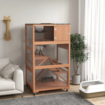 34" L Catio Outdoor Cat Enclosure, Wheels, Hammock, Platforms, Orange Outdoor Cat Enclosures at Gallery Canada