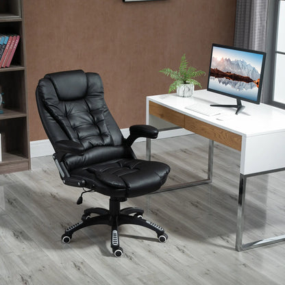 PU Leather Executive Recliner Office Chair, Swivel Wheels, Adjustable Height, Black Executive & Manager Chairs at Gallery Canada