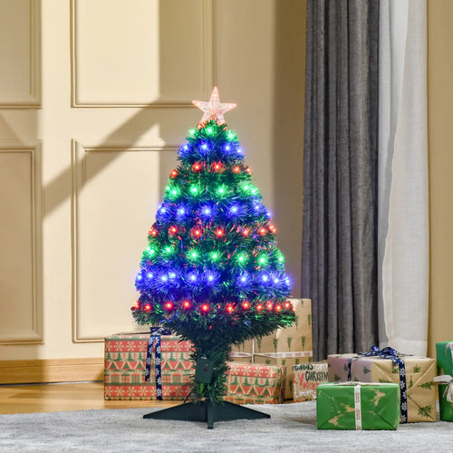 3FT Pre-Lit LED Fiber Optic Christmas Tree, With Stand