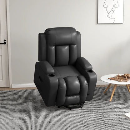 Electric Lift Chair, Power Recliner with Footrest, Remote, Cup Holders, Grey Electric Power Lift Chairs at Gallery Canada