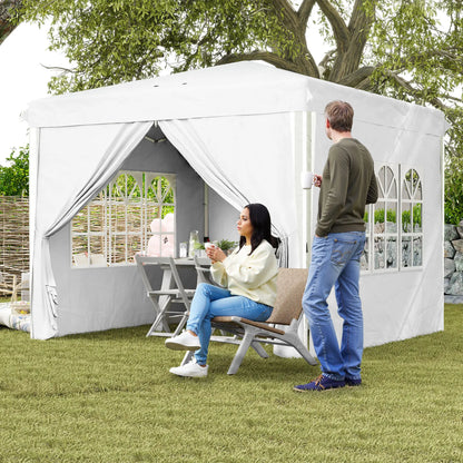 10' x 10' Pop-Up Canopy Tent, Height-Adjustable, Carry Bag Included, White Pop Up Canopies at Gallery Canada
