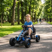 Kids Pedal Go Kart, Ride on Toy, Brake, EVA Tires, Blue