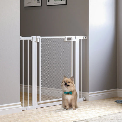 29.5"-40.6" Metal Pet Gate, Auto Closing Door, Double Locking, White Houses, Kennels & Pens at Gallery Canada