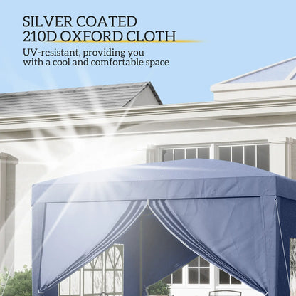 10'x10' Outdoor Pop Up Tent, Wedding Gazebo, Blue Pop Up Canopies at Gallery Canada