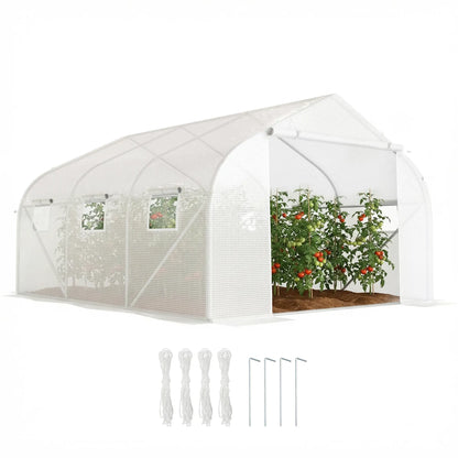 15'x10'x7' Greenhouse, Planting Shed, White Walk In Greenhouses White at Gallery Canada