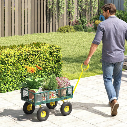 Garden Utility Wagon Cart, Removable Sides, 10" Wheels, Green Folding Garden Carts at Gallery Canada