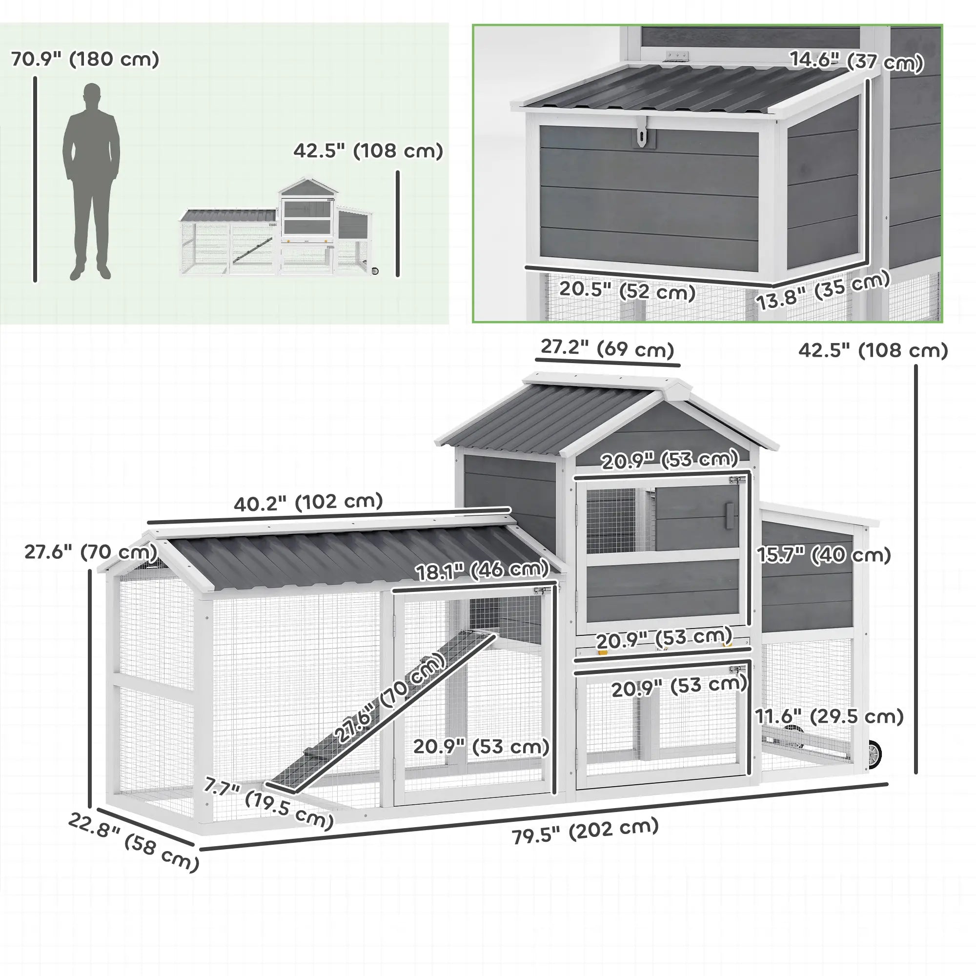Mobile Chicken Coop With Wheels, 80