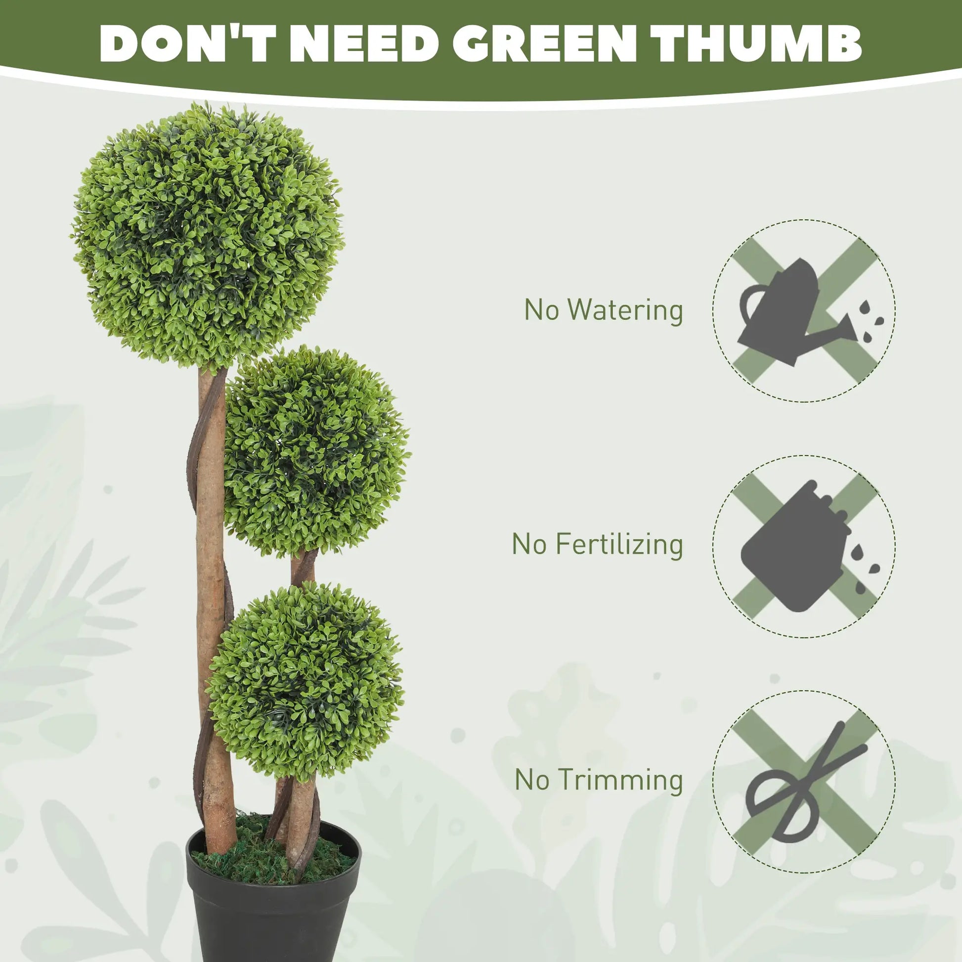 3FT Artificial Boxwood Topiary Trees, Set of 2, Green Artificial Trees at Gallery Canada