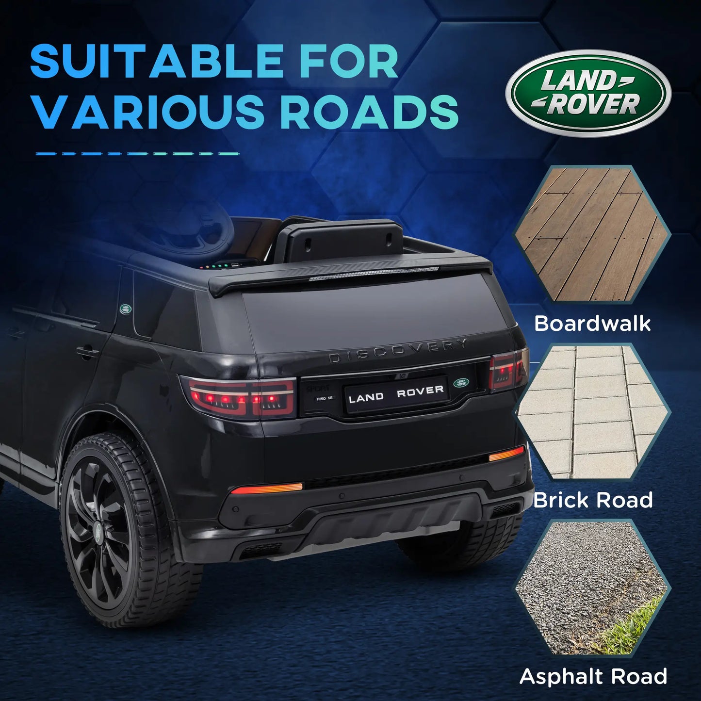 Land Rover Discovery Sport Licensed 12V Ride On Car, Black Electric Toy Cars at Gallery Canada