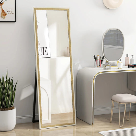Floor Standing Mirror, Full Length, Dark Wood Grain Frame Full Length Mirrors White Wood Grain and Dark Wood Grain at Gallery Canada