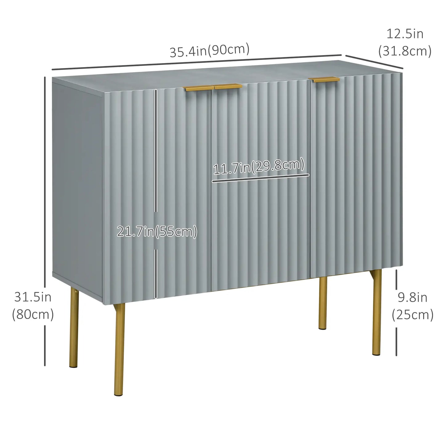 Modern Storage Cabinet, Sideboard Buffet, Gold Legs, Grey Storage Cabinets at Gallery Canada