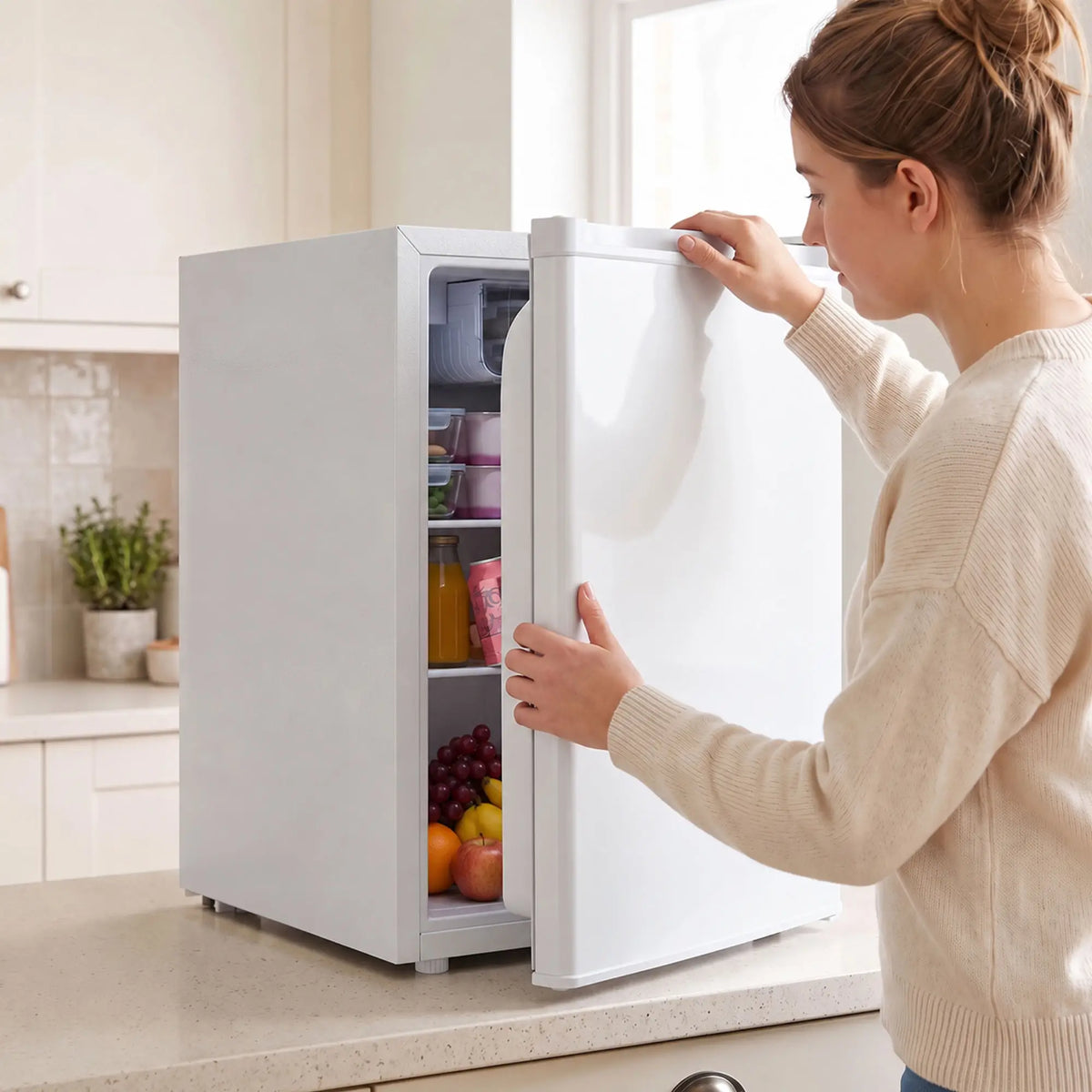 2.6 Cu Ft Mini Fridge, Compact Refrigerator, White Small Kitchen Appliances at Gallery Canada