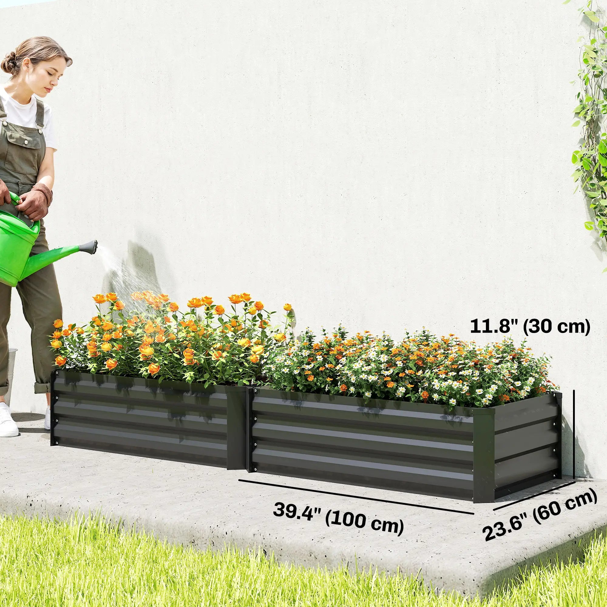 Galvanized Raised Garden Beds, Outdoor Planter Box, Black Galvanized Planter Boxes at Gallery Canada