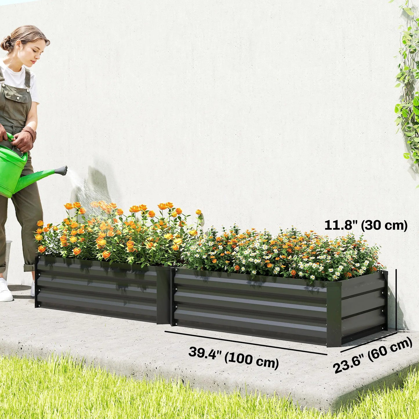 Galvanized Raised Garden Beds, Outdoor Planter Box, Black Galvanized Planter Boxes at Gallery Canada