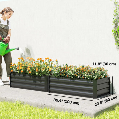 Galvanized Raised Garden Beds, Outdoor Planter Box, Black Galvanized Planter Boxes at Gallery Canada