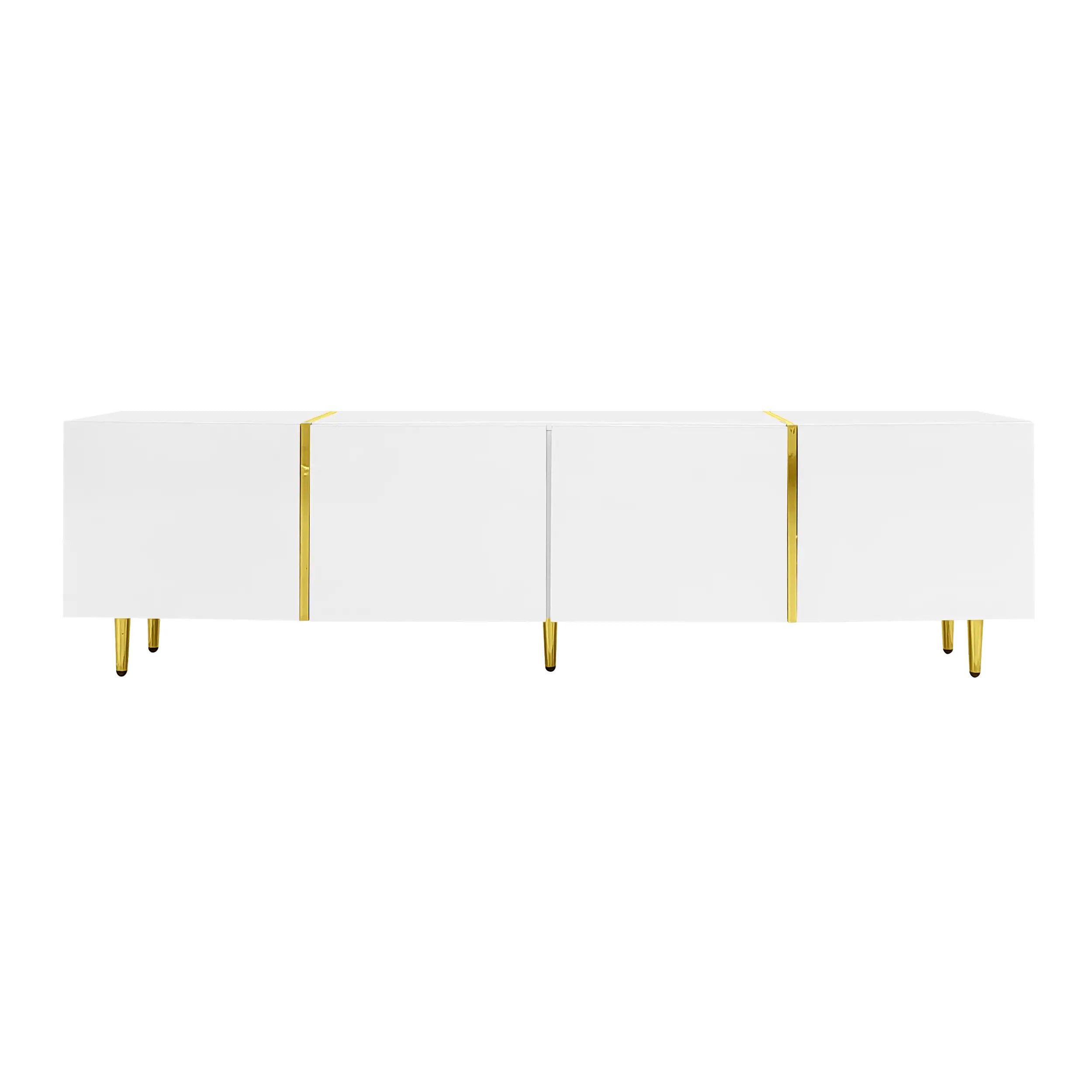 Modern TV Stand, 4 Doors, Soft-Close Hinges, 67