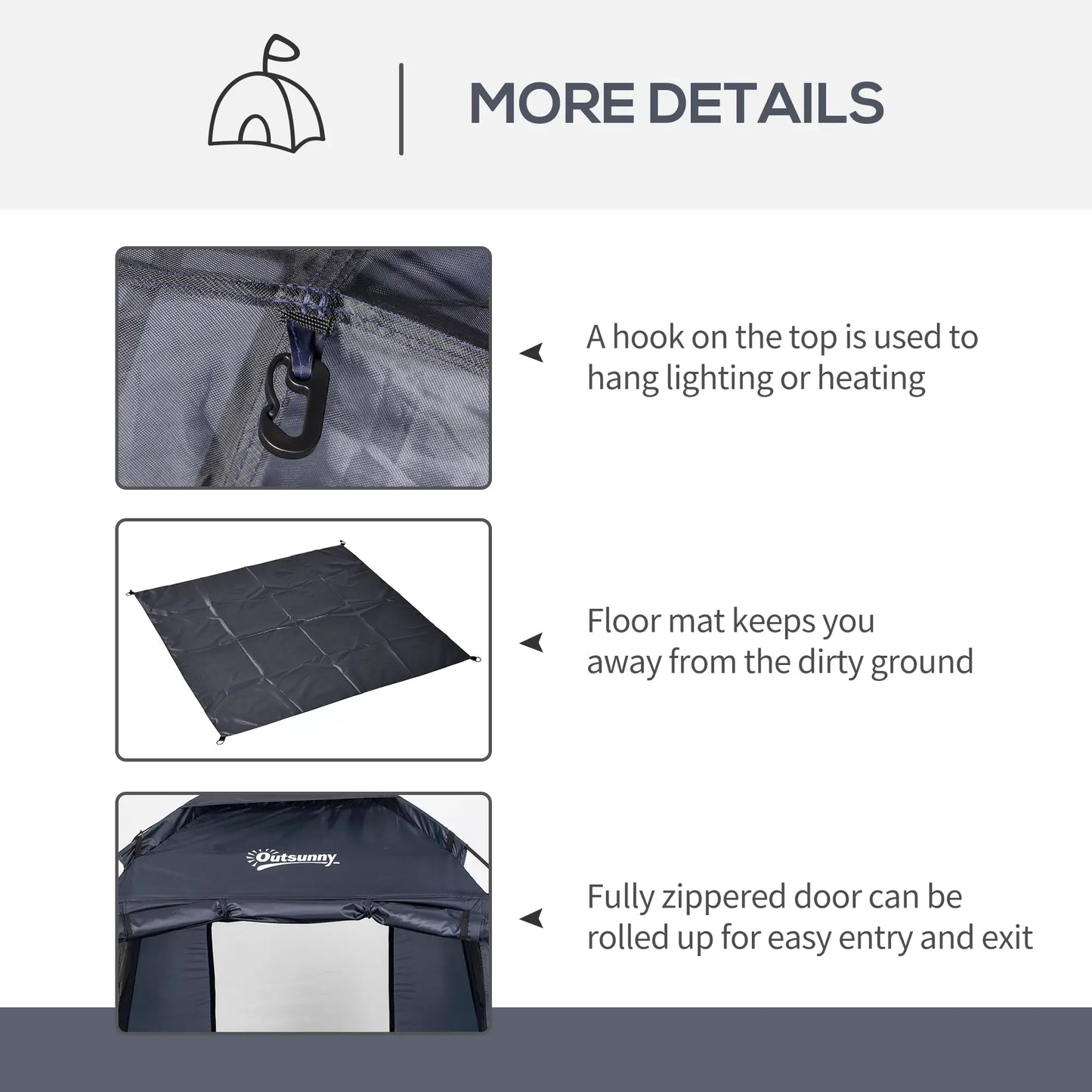 60" x 60" x 82" Shower Tent, Extra Wide Changing Room, Dark Blue Camping Tents at Gallery Canada