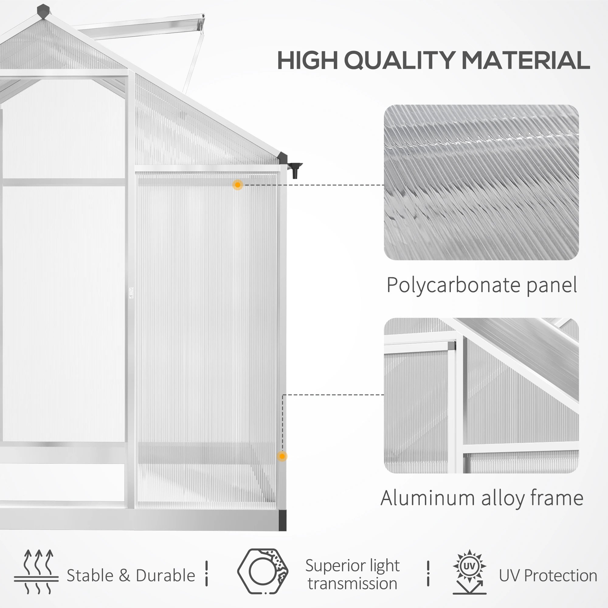 6' x 8' x 6.4' Walk-in Greenhouse, Polycarbonate Panels, Silver Walk In Greenhouses at Gallery Canada
