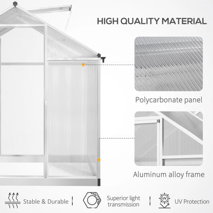 6' x 8' x 6.4' Walk-in Greenhouse, Polycarbonate Panels, Silver Walk In Greenhouses at Gallery Canada