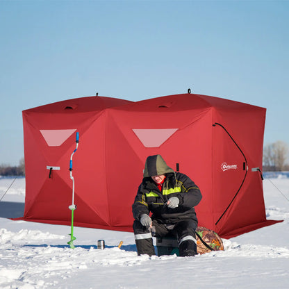 5-8 Person Pop-Up Ice Fishing Shelter, Portable Tent, Red Ice Fishing Tents at Gallery Canada