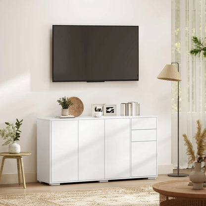 Kitchen Sideboard Storage Cabinet, Modern Coffee Bar with 2 Drawers, White Bar Cabinets at Gallery Canada