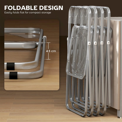 4 Pack Acrylic Foldable Chairs, Transparent, Clear, Clear Dining Chairs at Gallery Canada