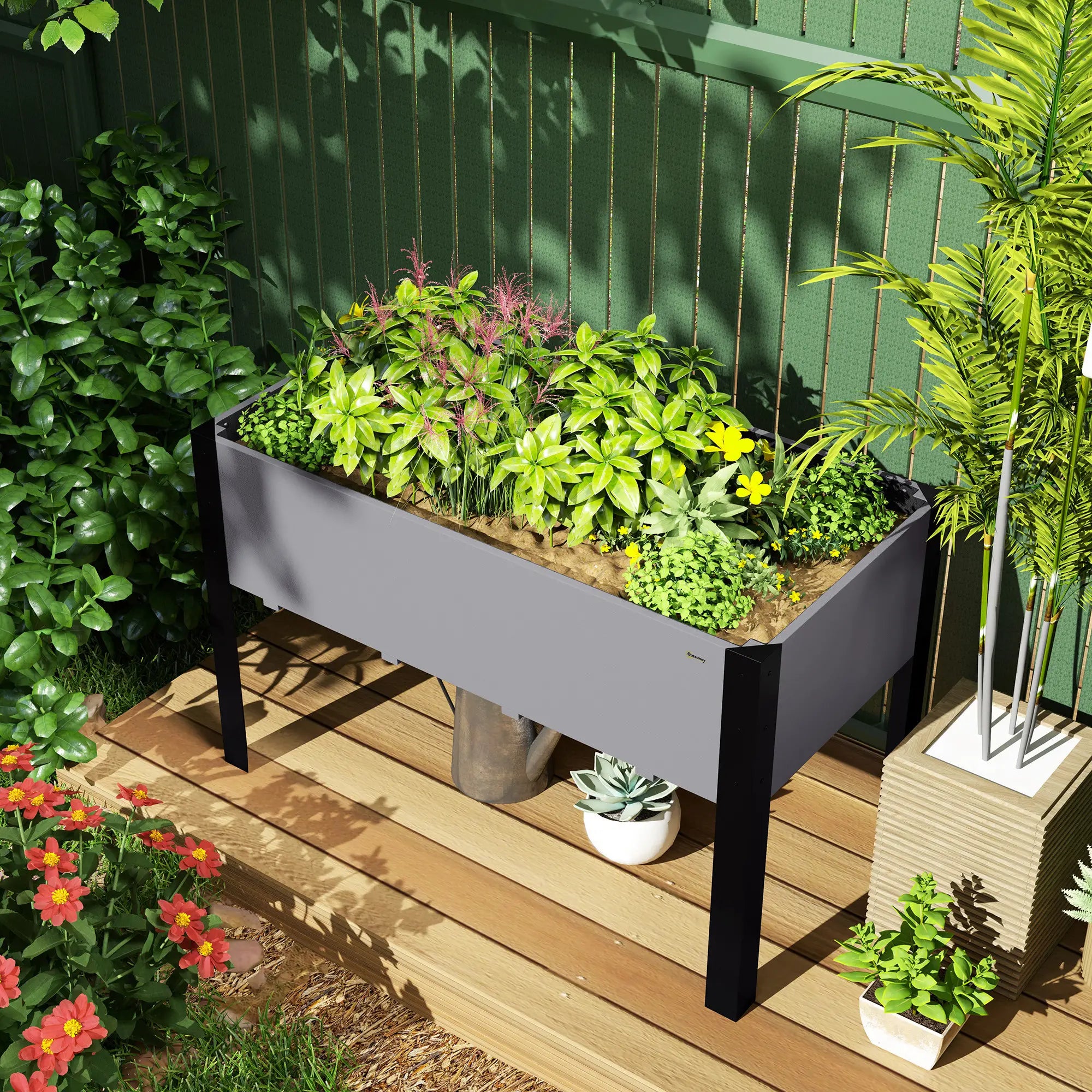 Raised Garden Bed, Elevated Planter Box, 47x24x29 Inches, Grey Raised Garden Beds at Gallery Canada