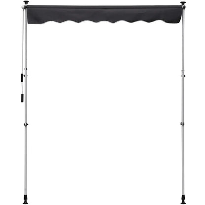 6.6'x5' Store de Patio Rétractable, Ombrelle, Résistant à l'Eau, Gris