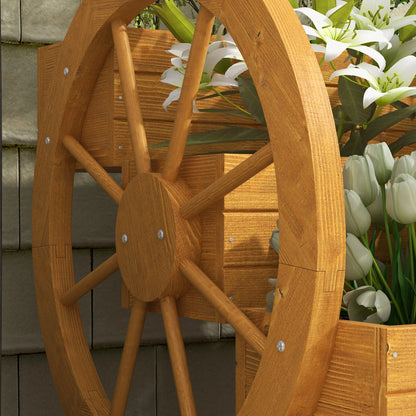 Wooden Wagon Planter Box, 3-Tier Raised Garden Bed, 24" x 24" x 22" Raised Garden Beds at Gallery Canada