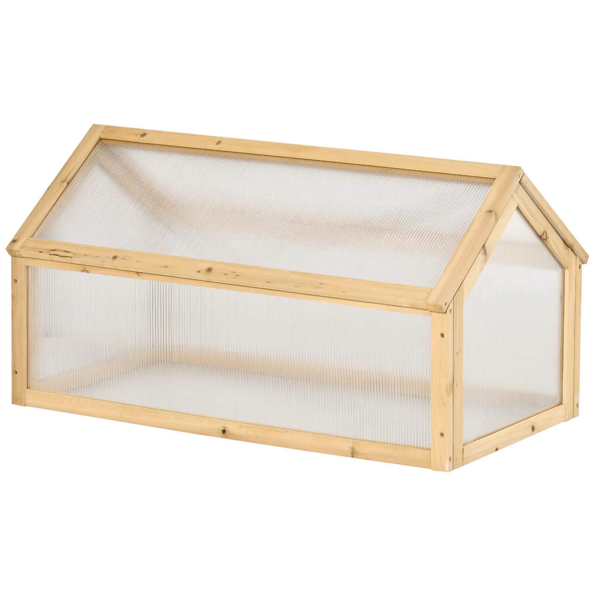 Portable Wooden Cold Frame Greenhouse, Openable Top, 35.5