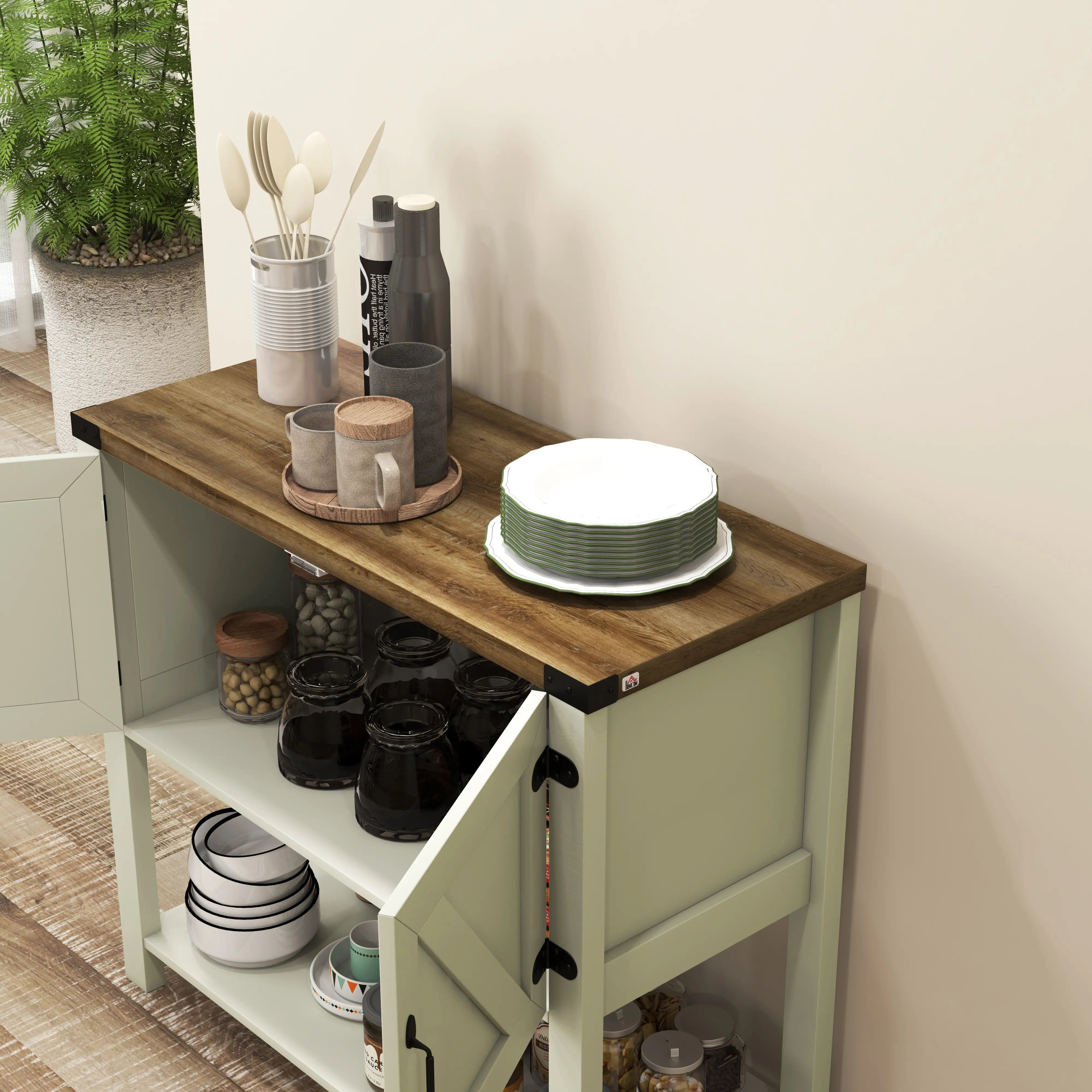 Farmhouse Kitchen Storage Cabinet, Free Standing Sideboard, White Storage Cabinets at Gallery Canada