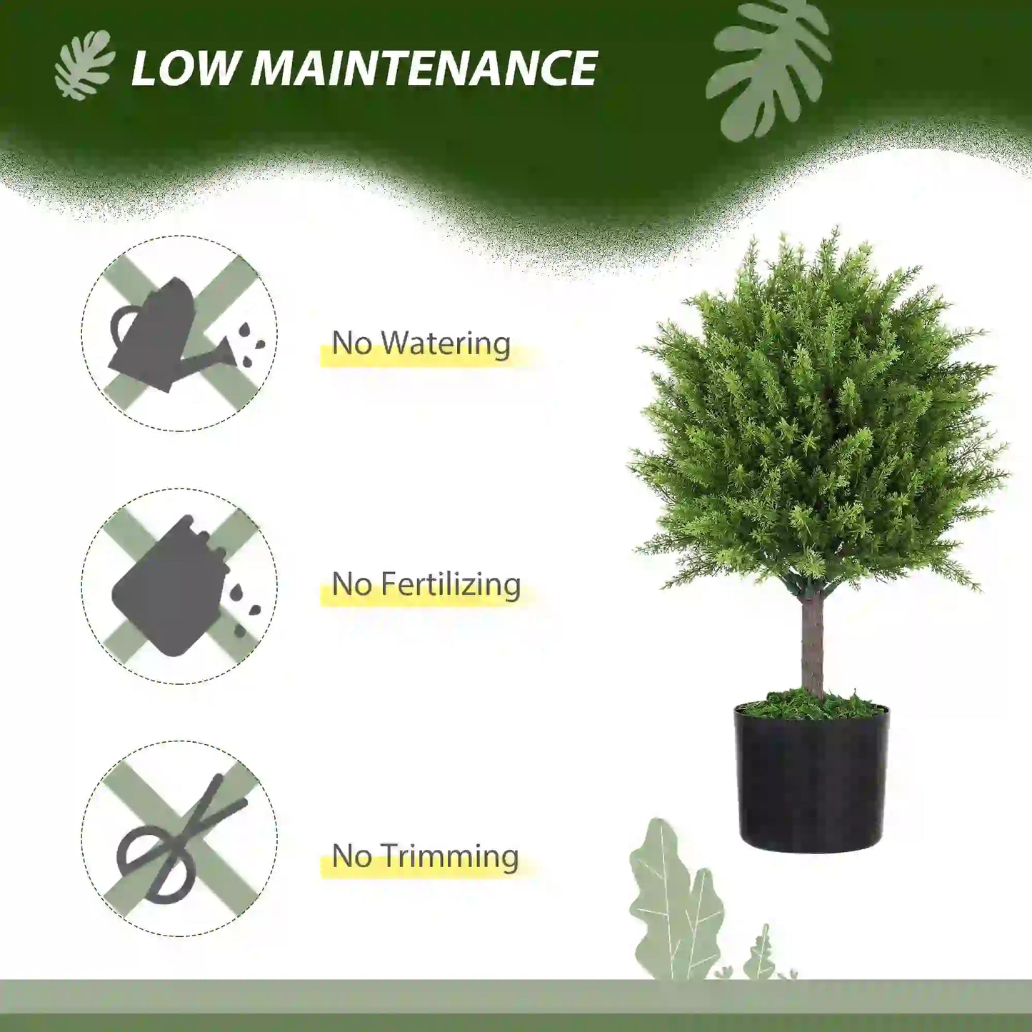 Artificial Cedar Topiary Trees In Pots, Indoor Outdoor Decor, Green Artificial Trees at Gallery Canada