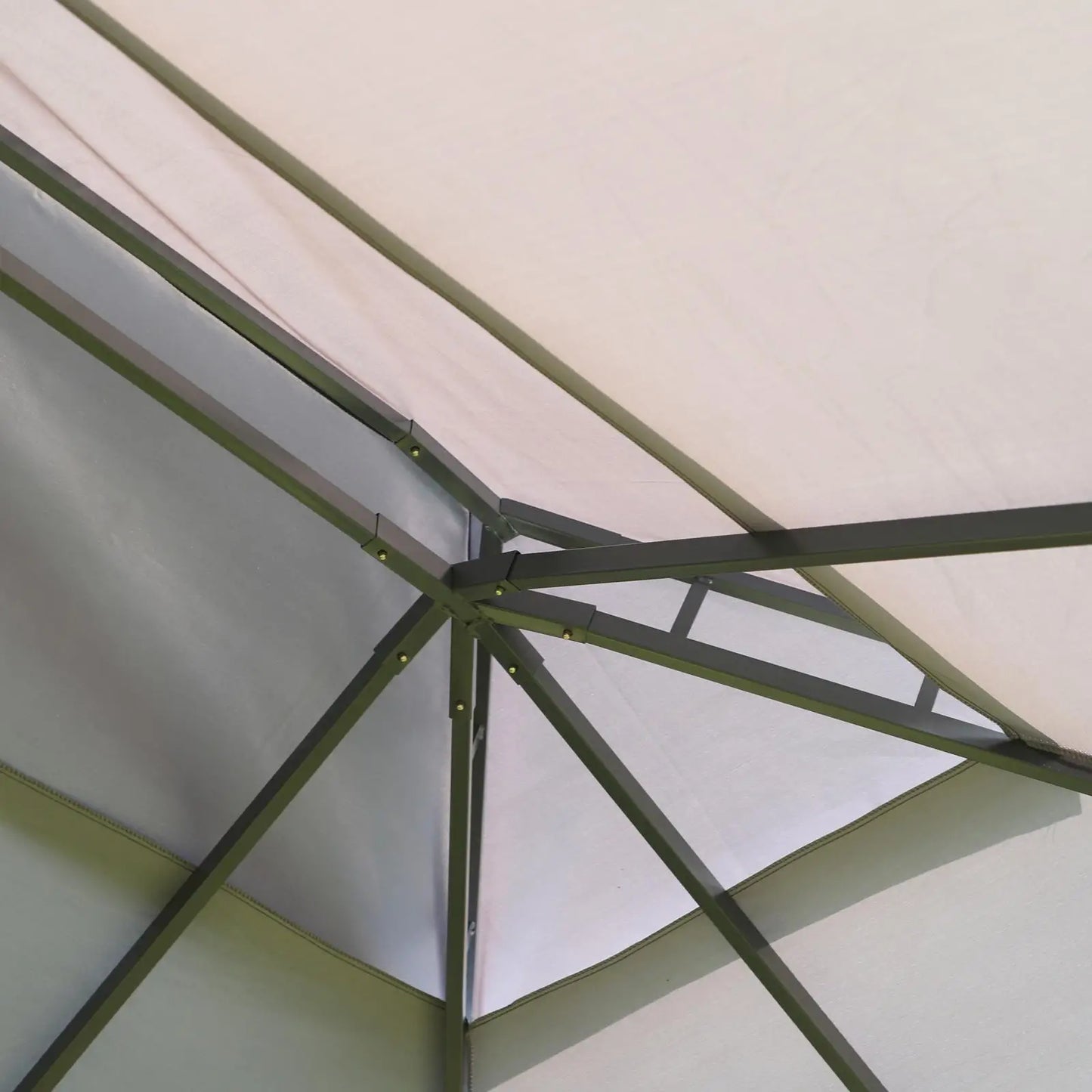 13' x 10' Patio Gazebo, 2-Tier Polyester Roof, Vented Mesh Sidewall, Aluminum Frame, Grey Gazebos at Gallery Canada