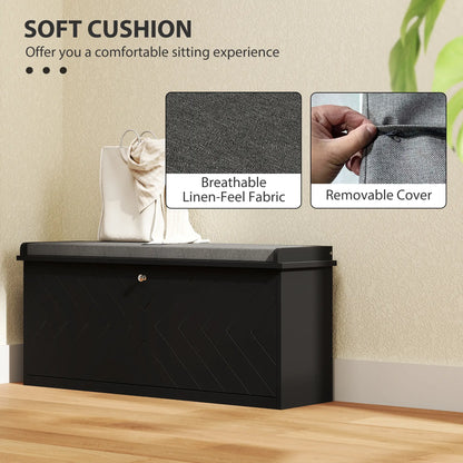 Upholstered Shoe Storage Bench with Flip Drawer, Adjustable Shelf, Fits 10 Pairs Shoe Storage Cabinets & Racks at Gallery Canada