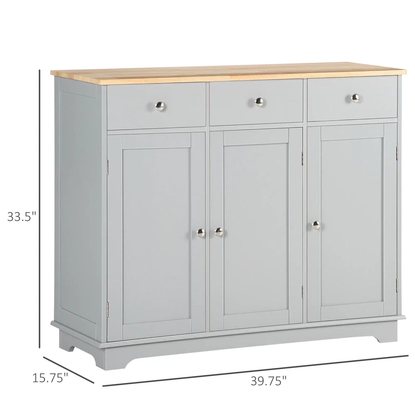 Modern Sideboard, Buffet Cabinet with Storage, Drawers, Adjustable Shelves, Grey Bar Cabinets at Gallery Canada