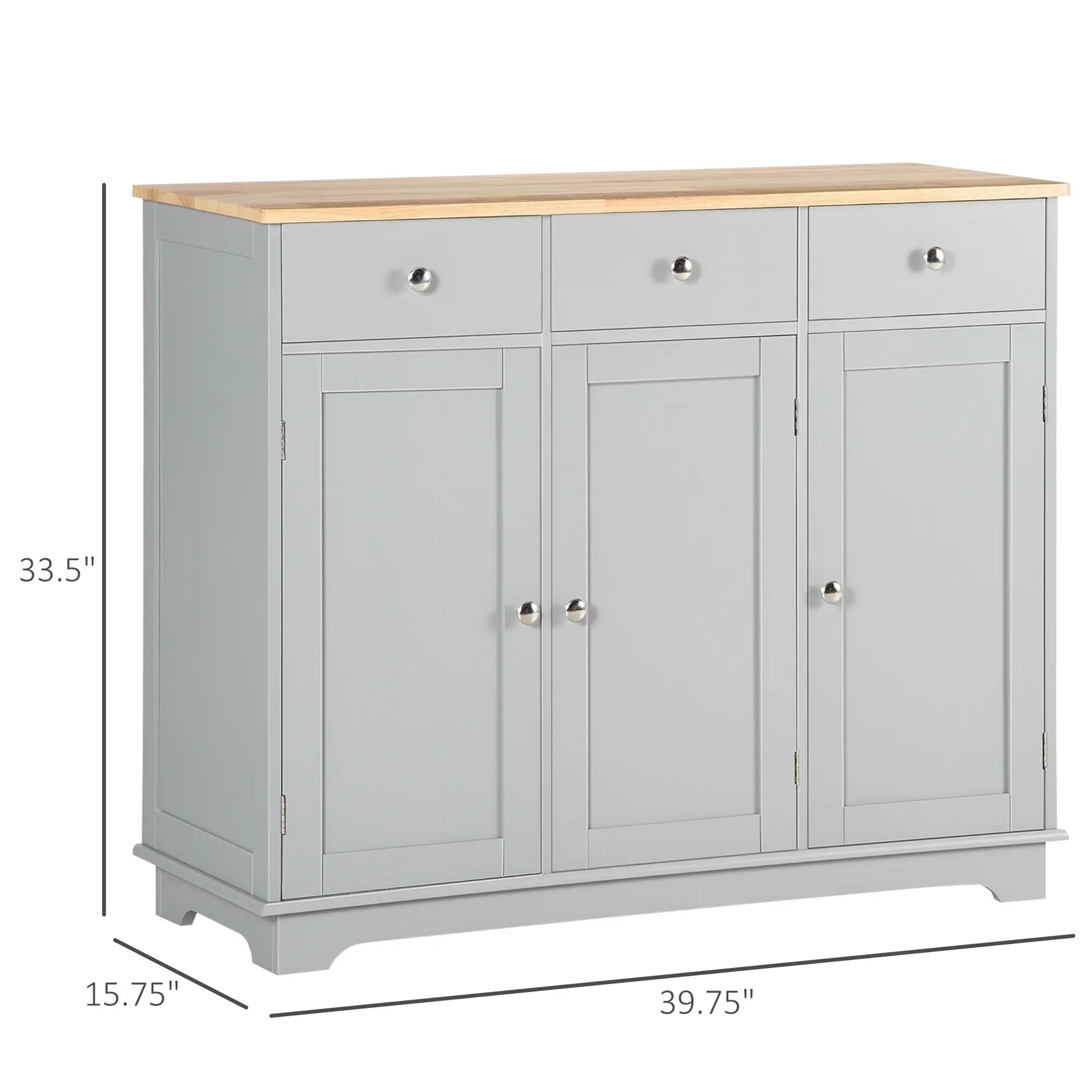 Modern Sideboard, Buffet Cabinet with Storage, Drawers, Adjustable Shelves, Grey Bar Cabinets at Gallery Canada