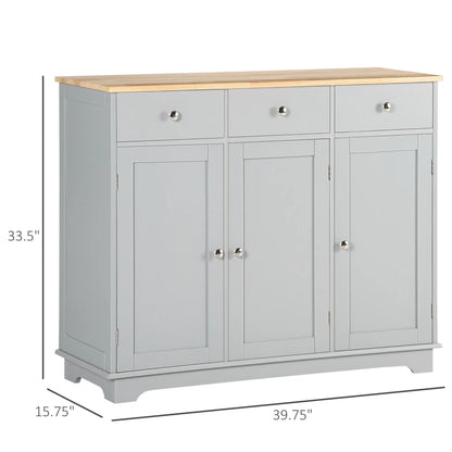 Modern Sideboard, Buffet Cabinet with Storage, Drawers, Adjustable Shelves, Grey Bar Cabinets at Gallery Canada