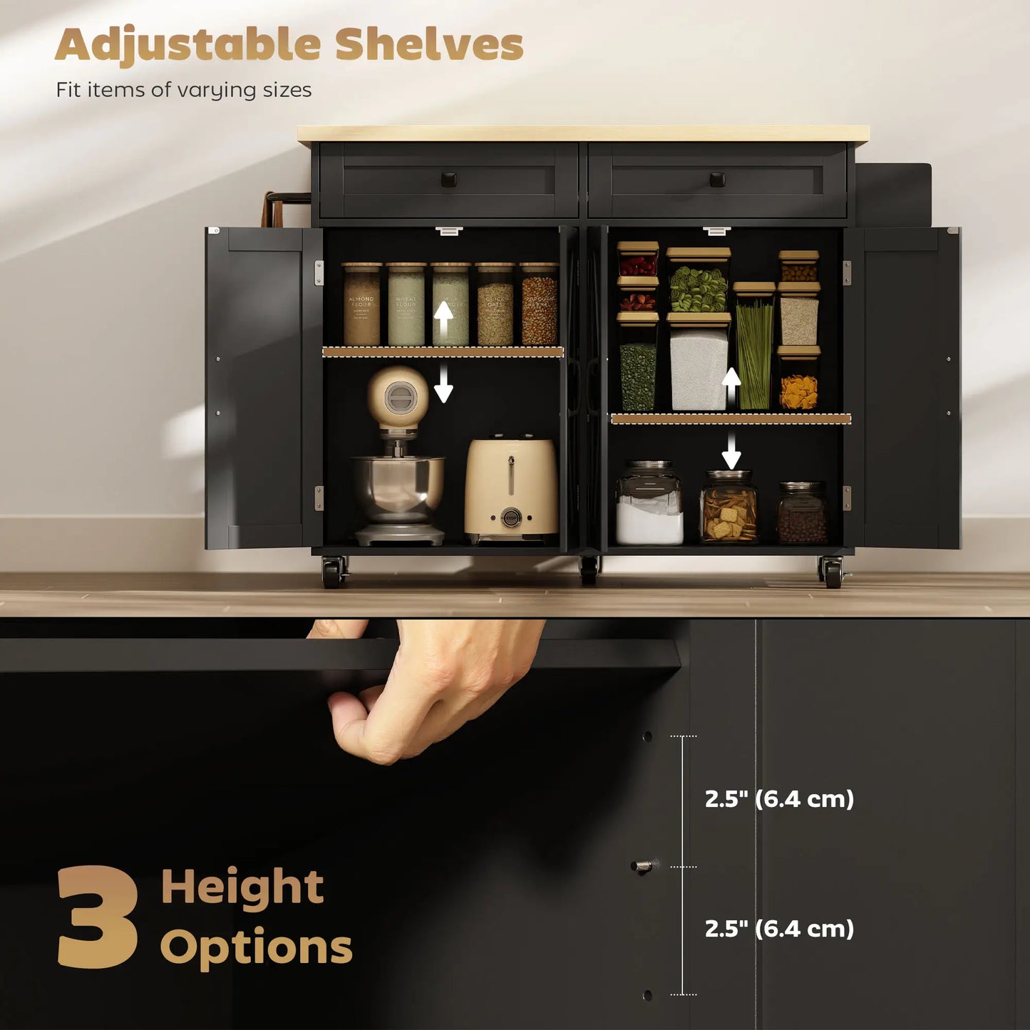 Kitchen Island With Storage, Rolling Cart, Charging Station, Drop Leaf Kitchen Islands & Kitchen Carts at Gallery Canada