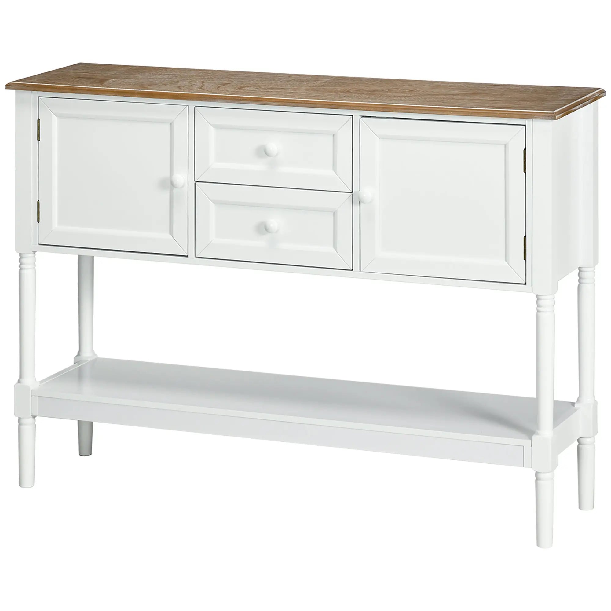 Vintage Console Table, 2 Drawers and Cabinets, Retro Sofa Table, White Console Tables at Gallery Canada