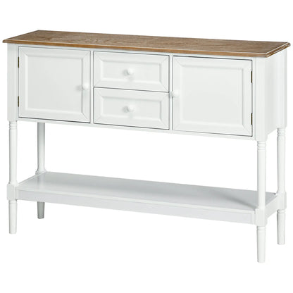 Vintage Console Table, 2 Drawers and Cabinets, Retro Sofa Table, White Console Tables at Gallery Canada
