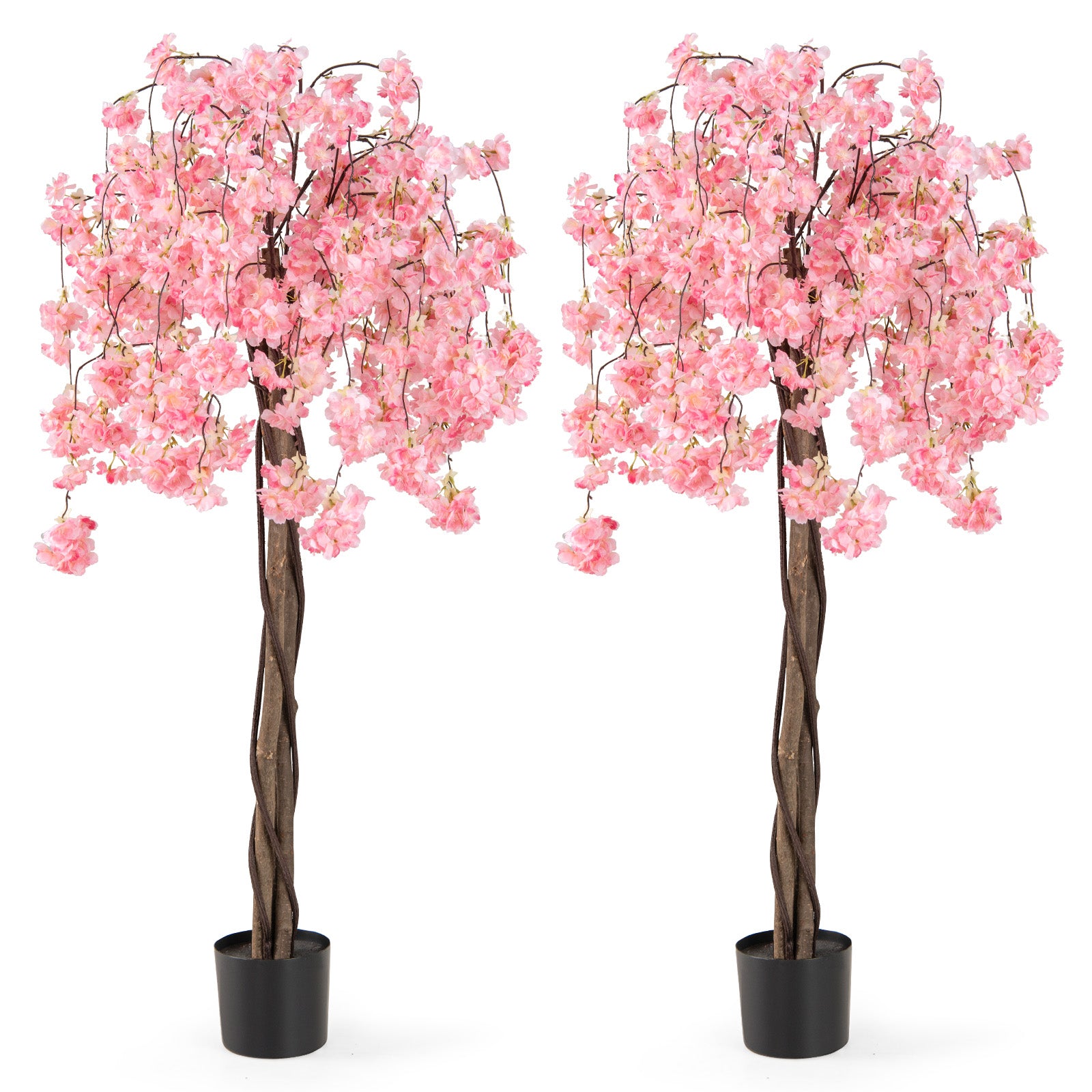 5.5 FT Tall Artificial Cherry Blossom Tree with Pink/White Flowers 2 Pack, Pink Faux Plants at Gallery Canada