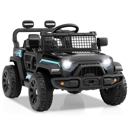 12V Kids Ride On Truck, Battery Powered Electric Vehicle, Black