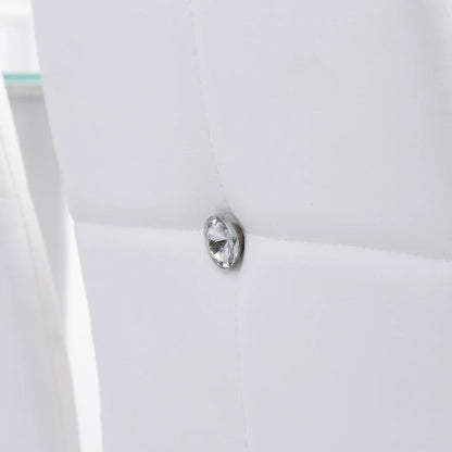 Modern Dining Chairs, Set of 4, Button Tufted High Back, White Bar Stools at Gallery Canada